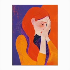 Portrait Of A Girl With Red Hair Canvas Print