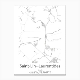 Saint Lin Laurentides,Canada Minimalist Map Canvas Print