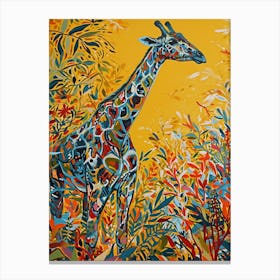 Colourful Giraffe Lead Pattern Painting 1 Canvas Print