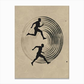 Running Man In A Circle Canvas Print