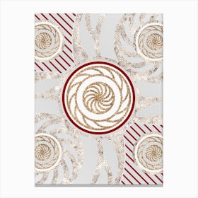 Geometric Glyph Abstract in Festive Gold Silver and Red n.0099 Canvas Print