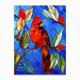 Cardinal Stained Glass 3 Canvas Print