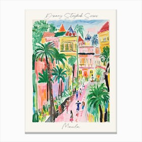 Poster Of Manila, Dreamy Storybook Illustration 3 Canvas Print