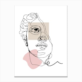 Portrait Of A Bust - Line Art Canvas Print