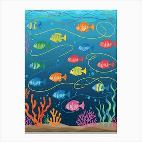 Colorful Fishes Under The Sea Canvas Print