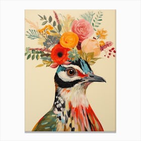 Bird With A Flower Crown Lark 1 Canvas Print
