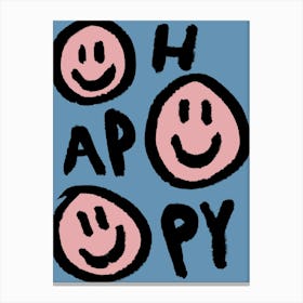 Happy Blue and Pink Canvas Print