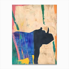 Hippopotamus 4 Cut Out Collage Canvas Print