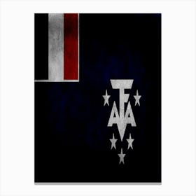 French Southern And Antarctic Lands Flag Texture Canvas Print