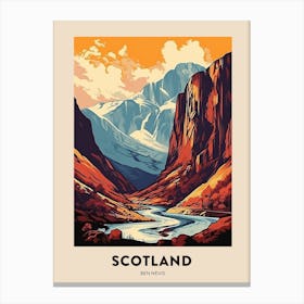 Ben Nevis Scotland 3 Vintage Hiking Travel Poster Canvas Print