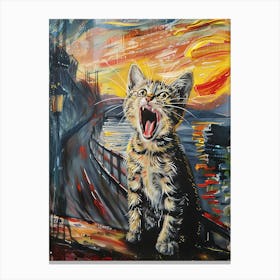 Fantastic Cat Screaming 18 Canvas Print