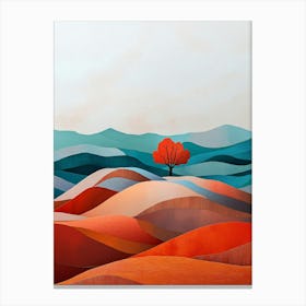 Abstract Landscape With A Tree Canvas Print