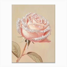 Pink Rose With Glitters Canvas Print