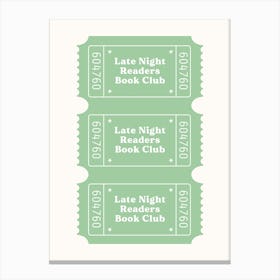 Late Night Readers Club Green Poster Canvas Print