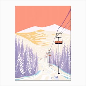 Taos Ski Valley   New Mexico, Usa, Ski Resort Pastel Colours Illustration 1 Canvas Print