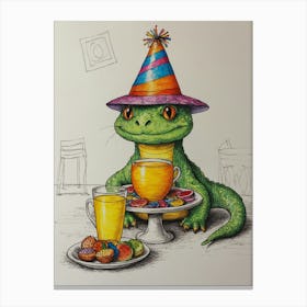 Birthday Lizard 3 Canvas Print