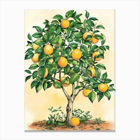 Lemon Tree Storybook Illustration 1 Canvas Print