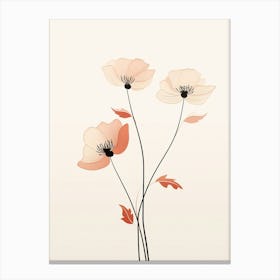 Poppy Petals: Radiant Floral Print Poster Canvas Print