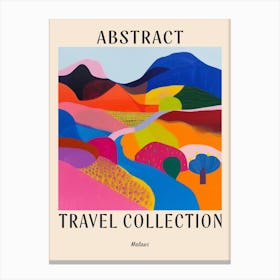 Abstract Travel Collection Poster Malawi 4 Canvas Print