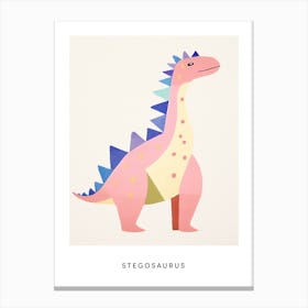 Nursery Dinosaur Art Stegosaurus 3 Poster Canvas Print
