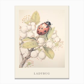 Beatrix Potter Inspired  Animal Watercolour Ladybug 1 Canvas Print