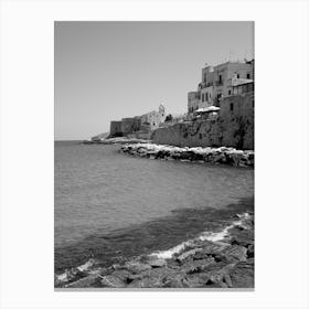 Vieste, Puglia | Italian Holidays | Black and White Photography Canvas Print