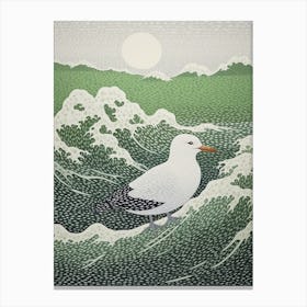 Ohara Koson Inspired Bird Painting Seagull 2 Canvas Print