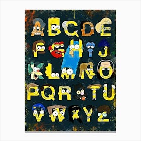 Simpsons Alphabet Canvas Print