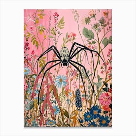 Floral Animal Painting Spider 2 Canvas Print