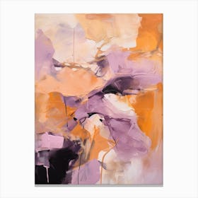 Lilac And Orange Autumn Abstract Painting 6 Canvas Print