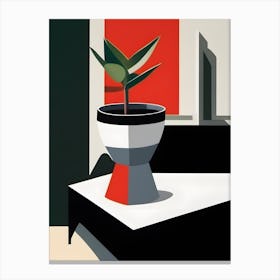 'Plant In A Pot' Abstract Canvas Print