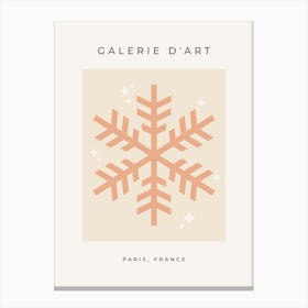 Snowflake Beige Canvas Print