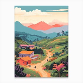 Guatemala Travel Illustration Canvas Print