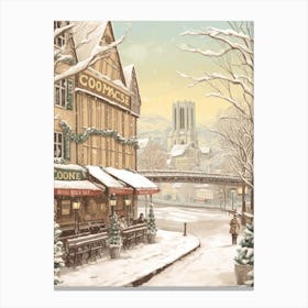 Vintage Winter Illustration Cologne France 2 Canvas Print