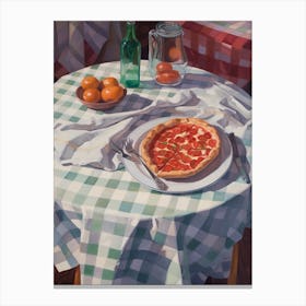 Pizza Margherita Still Life Painting Canvas Print