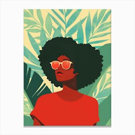 Afro Girl With Sunglasses 1 Canvas Print