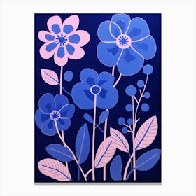 Blue Flower Illustration Hydrangea 4 Canvas Print