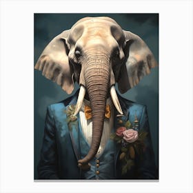 Elephant In A Suit Canvas Print