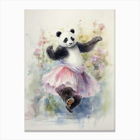 Panda Art Dancing Watercolour 4 Canvas Print