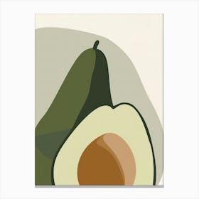 Avocado Close Up Illustration 6 Canvas Print