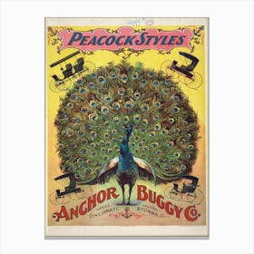 Peacock Styles Anchor Buggy Advert Canvas Print