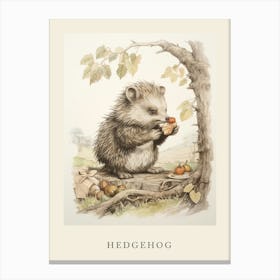 Beatrix Potter Inspired  Animal Watercolour Hedgehog 2 Canvas Print