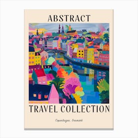 Abstract Travel Collection Poster Copenhagen Denmark 1 Canvas Print