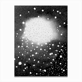 Graupel, Snowflakes, Black & White 3 Canvas Print