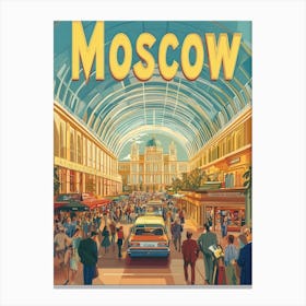 Aihrgdesign A 1970s Inspired Travel Poster For Moscow 4 Canvas Print