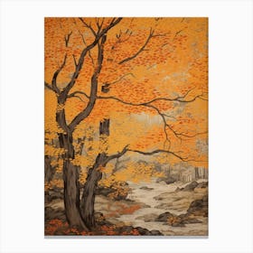 Katsura 2 Vintage Autumn Tree Print  Canvas Print