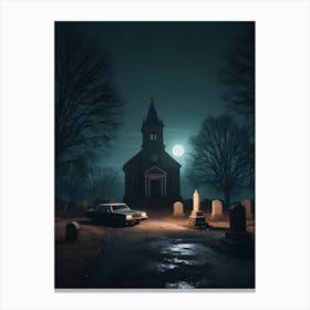 Graveyard 90s Horror Game (11) Canvas Print