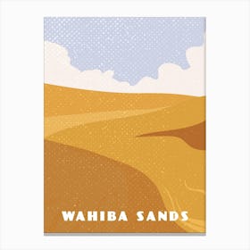 Wahiba sands. Oman — Retro travel minimalist poster Canvas Print