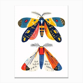 Colourful Insect Illustration Moth 54 Canvas Print