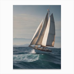 Sailboat Sailing In The Ocean Canvas Print
